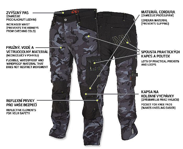 CAMOS Trousers black/grey 45