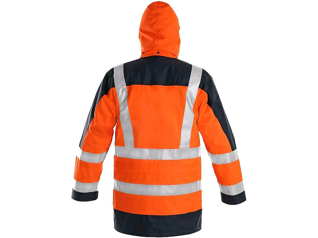 Bunda LONDON, výstražná, 5 V 1, pánská, oranžovo - modrá, size 2XL