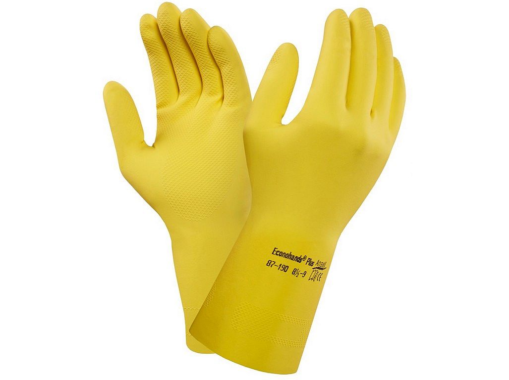 (87-190 ECONOHANDS PLUS) Rukavice ANSELL ECONOHANDS PLUS 87-190, máčené v latexu