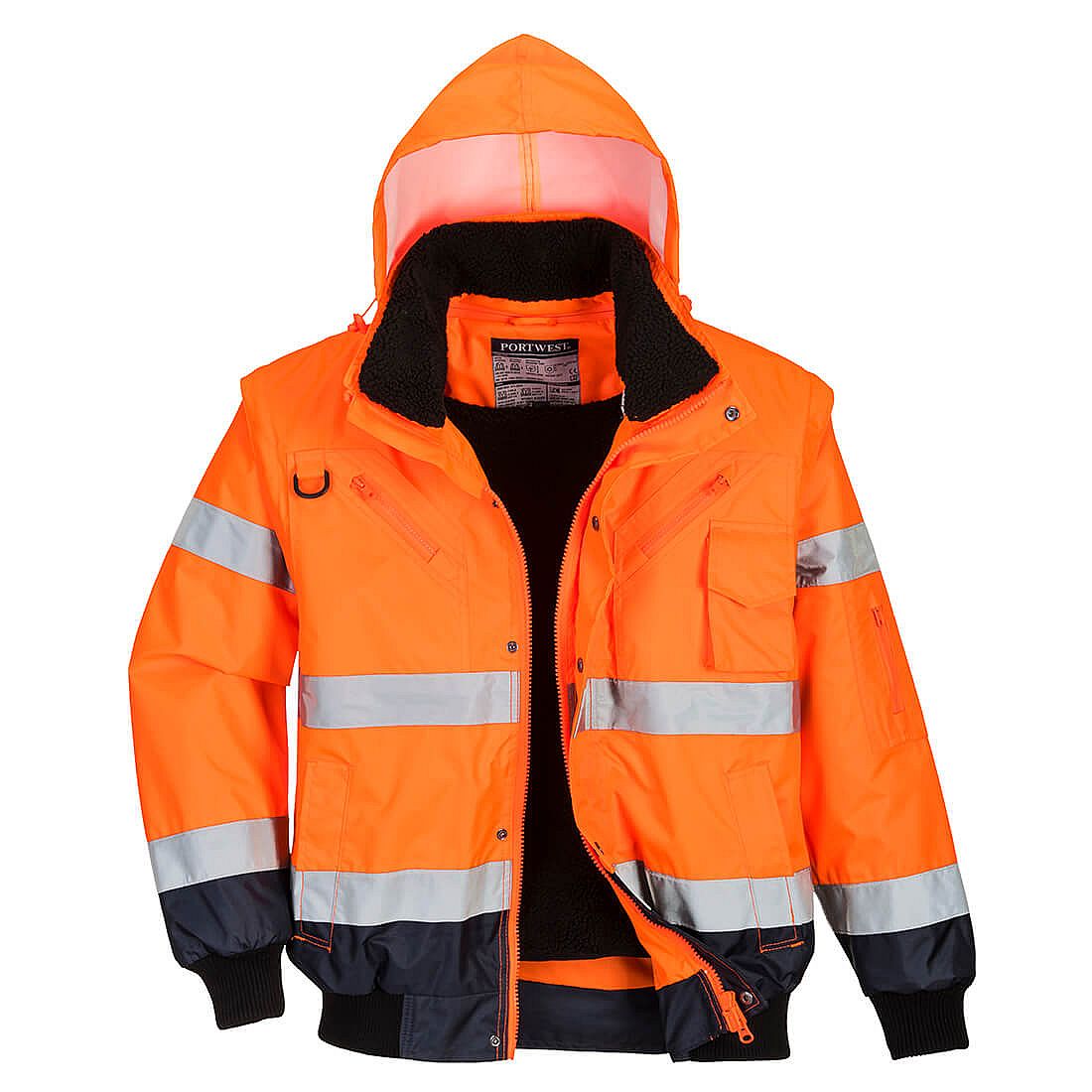 Bunda Bomber Hi-Vis Contrast barva Orange/Navy L