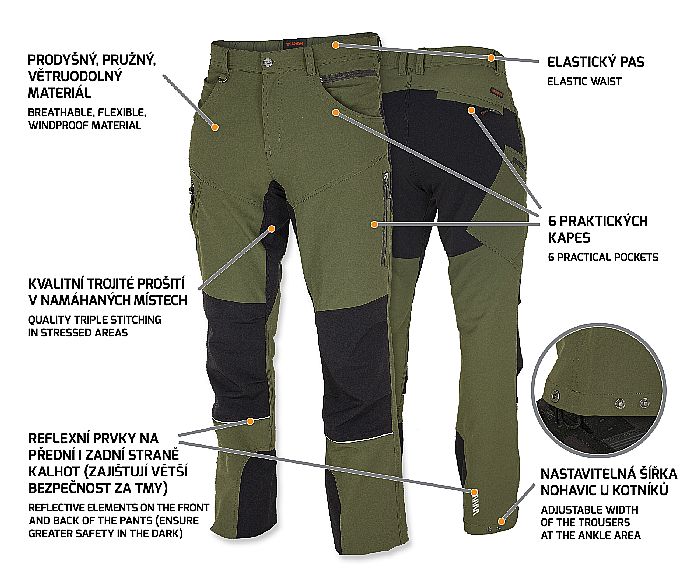 FOBOS Trousers green/black 46