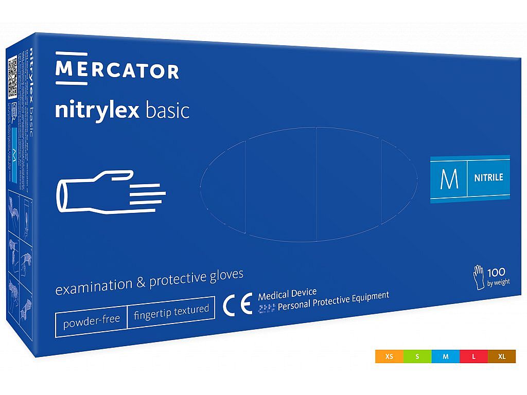 rukavice MERCATOR BASIC nepudrované nitrylex 100ks