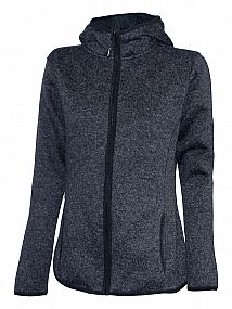 Mikina dámská s kapucí pletený fleece black-melange