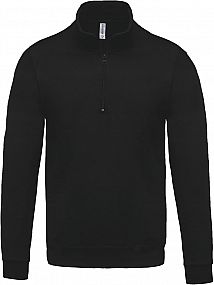 Mikina s 1/4 zipem černá 2XL