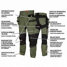 EREBOS Trousers green/black