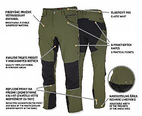 FOBOS Trousers green/black 50