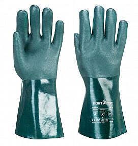 Dvakrát máčené PVC rukavice 35cm barva Green